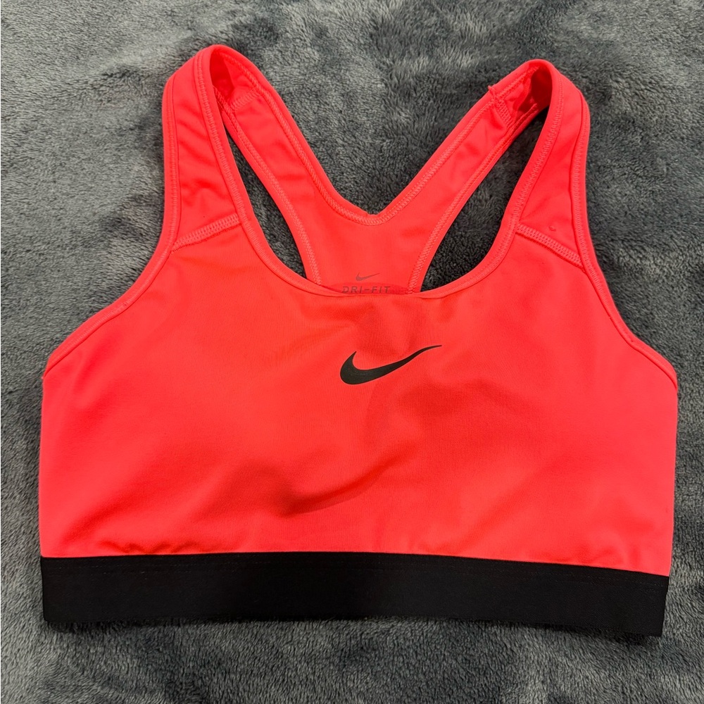 Nike Dri-fit bright peachy/pink sports bra size M